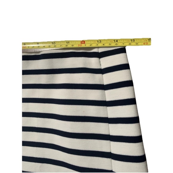 Ann Taylor Mini Skirt Womens 4 White Navy Blue Striped A Line Office Career - Picture 8 of 9